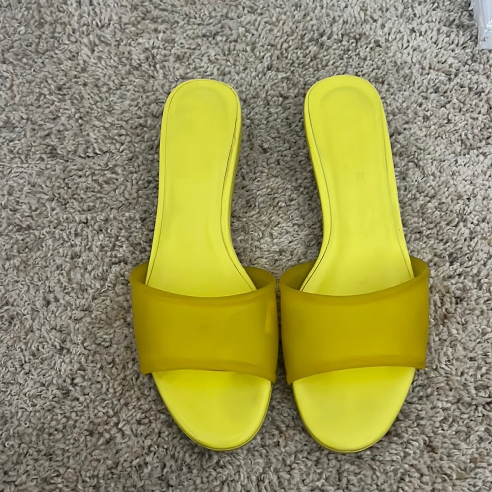 Neon yellow Zara Kitten Heels
